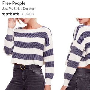 Free People Just My Stripe Sweater